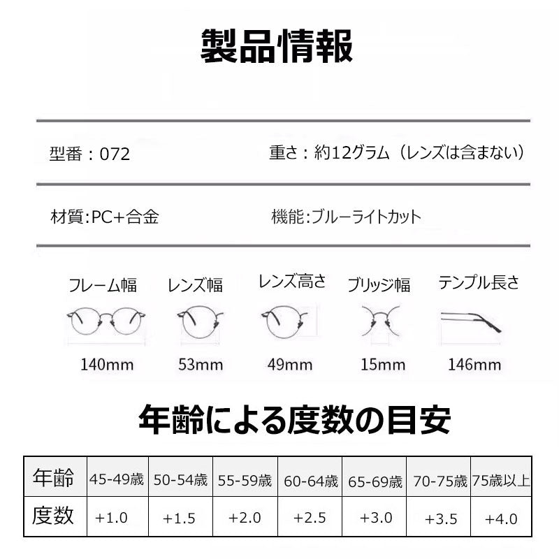 Eterlens 調光機能付きブルーライトカット老眼鏡