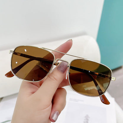 FASHIONABLE AND SIMPLE SQUARE METAL SUNGLASSES