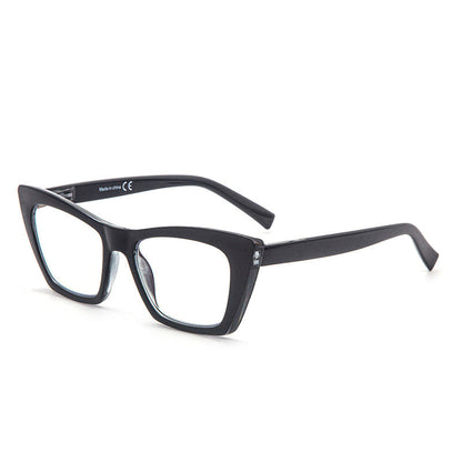 STILVOLLE CAT-EYE-LESEBRILLE MIT GROSSEM RAHMEN UND BLAULICHTSCHUTZ