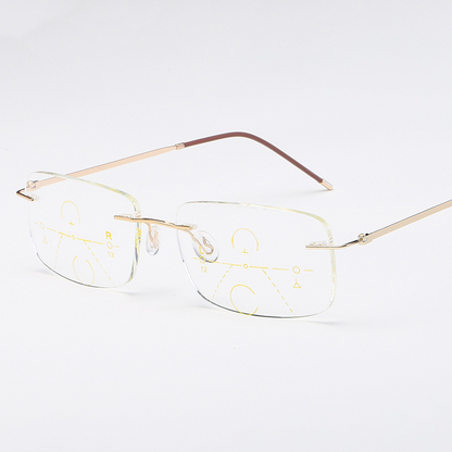 FRAMELESS ULTRA-LIGHT SQUARE ANTI-BLUE LIGHT READING GLASSES