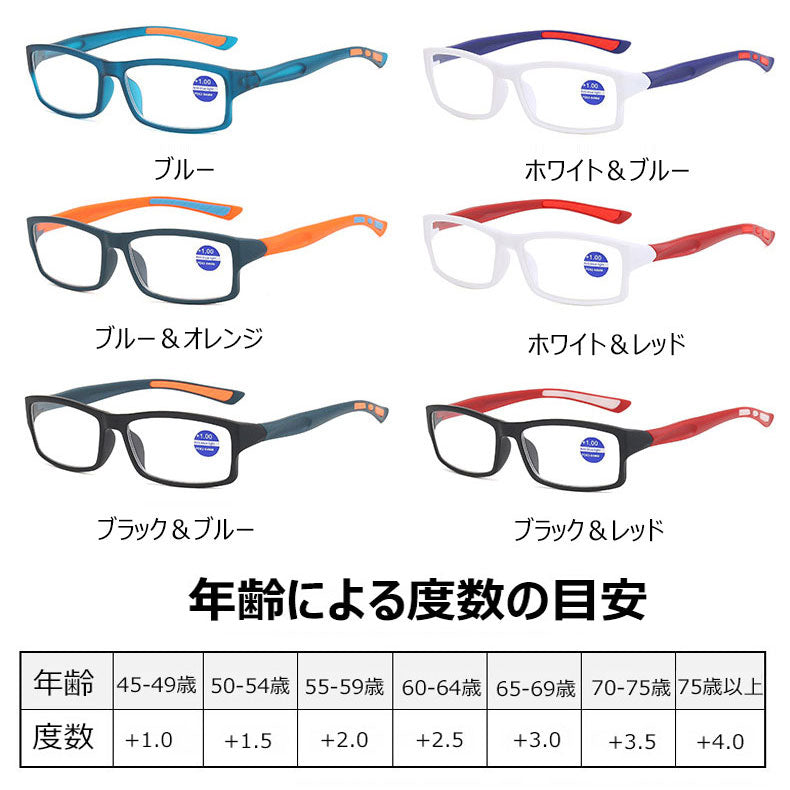 Usoptigaze スポーツタイプのブルーライトカット老眼鏡