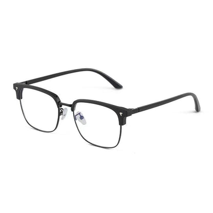 MEN'S BUSINESS METAL HALF-FRAME ANTI-BLUE LIGHT READING GLASSES