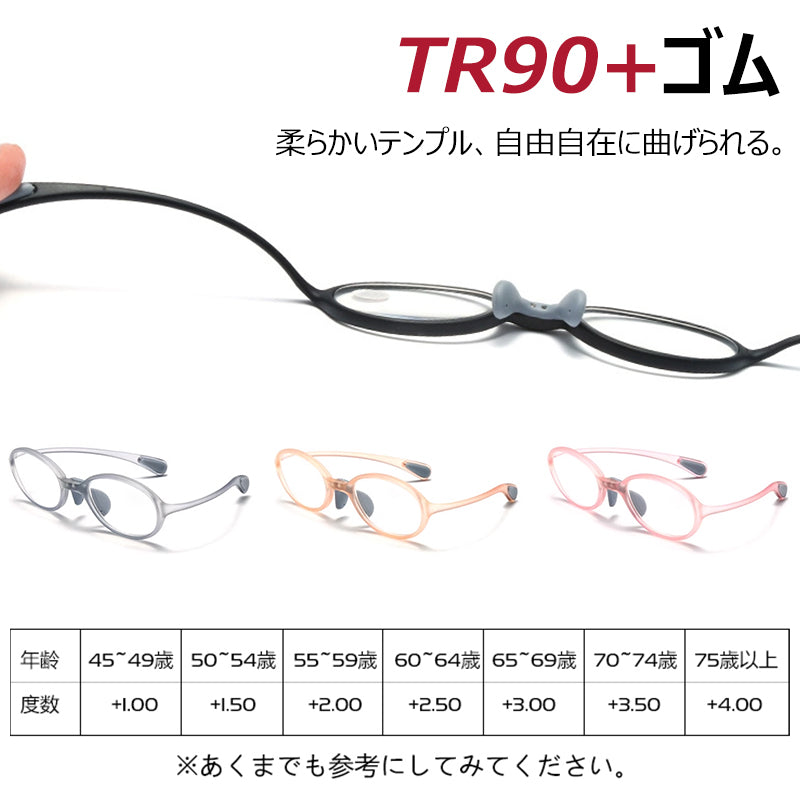 Eterlens TR90一体型携帯用ブルーライトカット老眼鏡