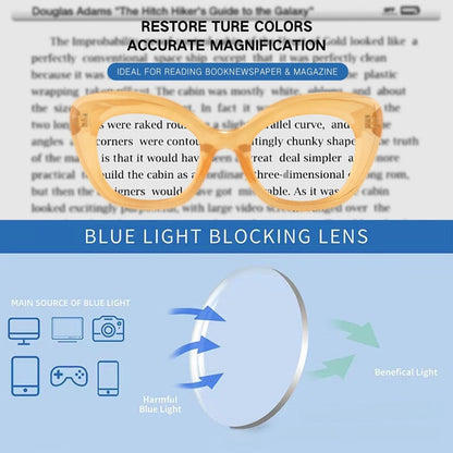 CLASSIC LARGE FRAME RETRO ANTI-BLUE LIGHT READING GLASSES