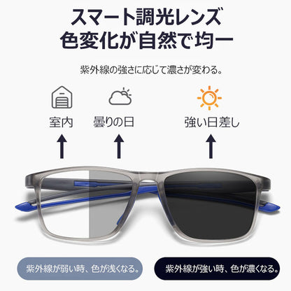 Usoptigaze スポーツスタイル累進多焦点調光レンズ老眼鏡