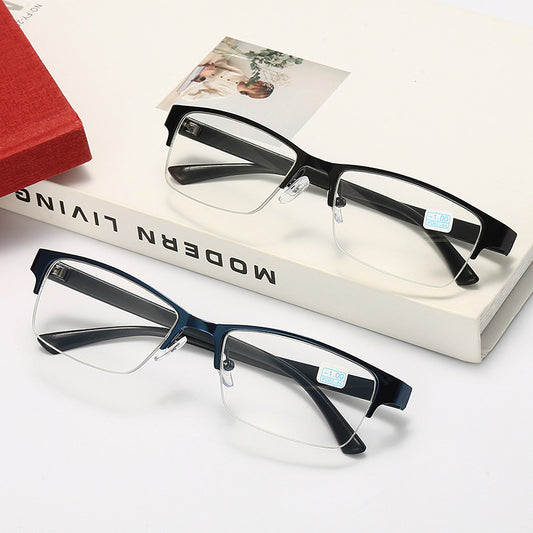 USOPTIGAZE METAL ALLOY HALF FRAME BUSINESS READING GLASSES