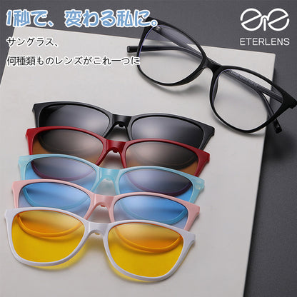 Eterlens 欧米風レトロ調5in1サングラス