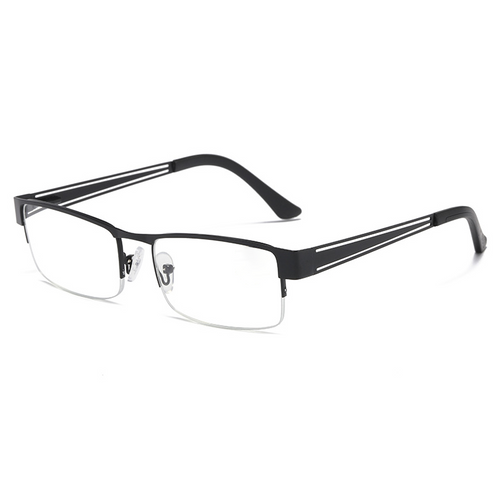 USOPTIGAZE BUSINESS THIN RETRO METAL HALF-FRAME READING GLASSES