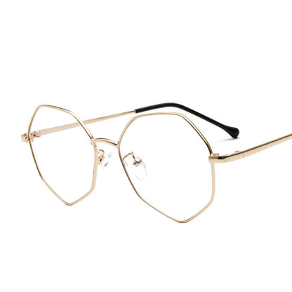 Polygonale Brille aus Golddraht 