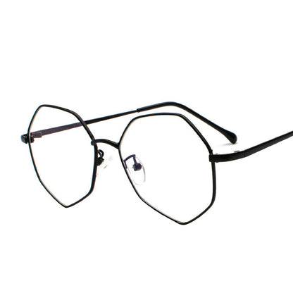 Polygonale Brille aus Golddraht 