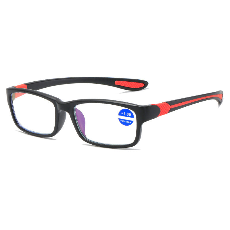 TWO-COLOR FRAME SPORTS ANTI-BLUE LIGHT READING GLASSES