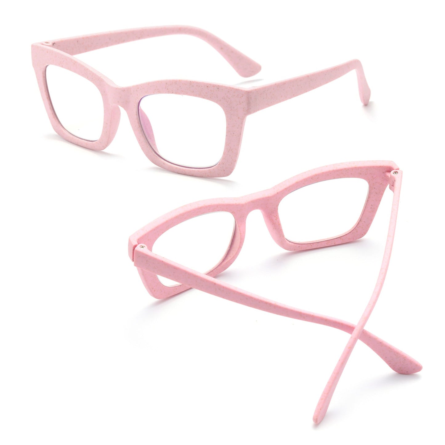 STILVOLLE LESEBRILLE MIT QUADRATISCHEM RAHMEN IN CANDY-FARBE MIT BLAULICHTSCHUTZ