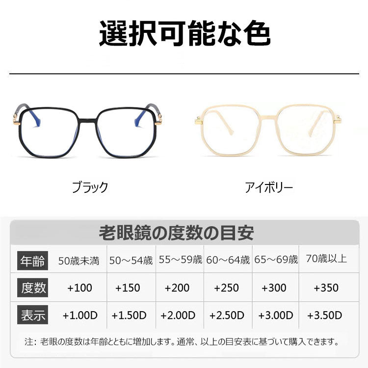 Eterlens ラメ入りブルーライトカット老眼鏡-Y