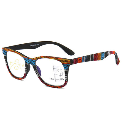 USOPTIGAZE VINTAGE WOODGRAIN PROGRESSIVE MULTIFOCAL LARGE FRAME BUSINESS PRESBYTERIAN GLASSES