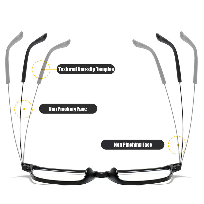 USOPTIGAZE Classic Frame Aluminum-Magnesium Lightweight Multifocal Color-Changing Alloy READING GLASSES