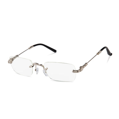 USOPTIGAZE BUSINESS SQUARE RETRO CUT EDGE FRAMELESS MULTI-FOCUS READING GLASSES