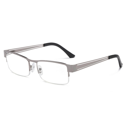 USOPTIGAZE BUSINESS THIN RETRO METAL HALF-FRAME READING GLASSES