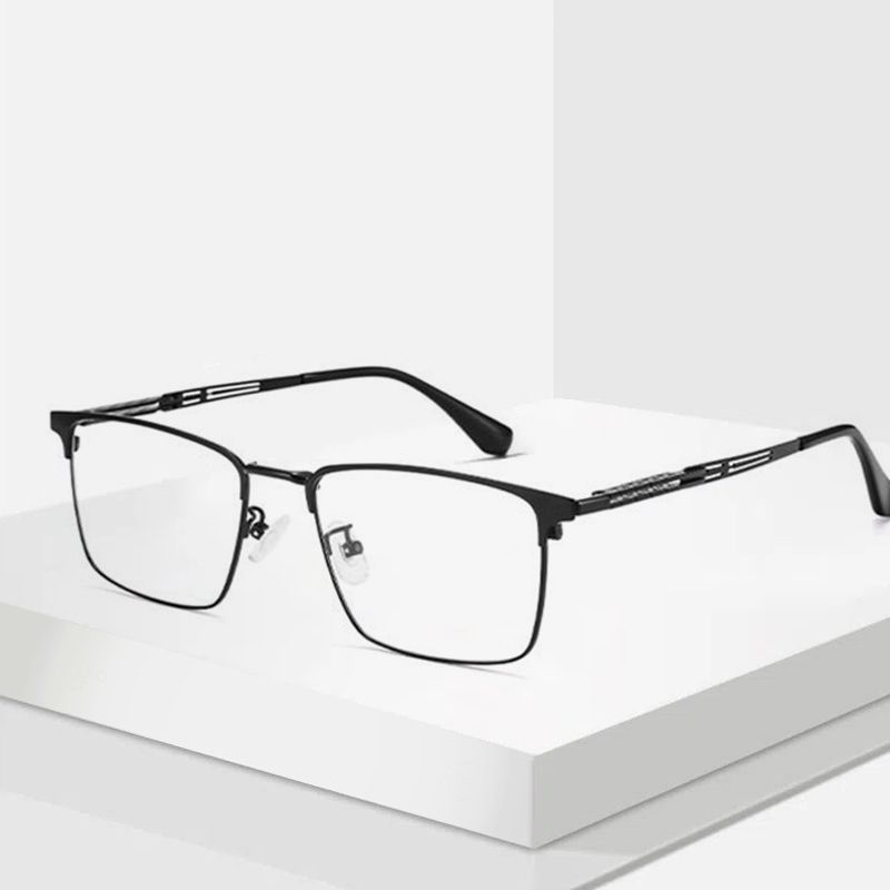 USOPTIGAZE BUSINESS CASUAL METAL BUSINESS HALF-FRAME ANTI-BLUE LIGHT READING GLASSES