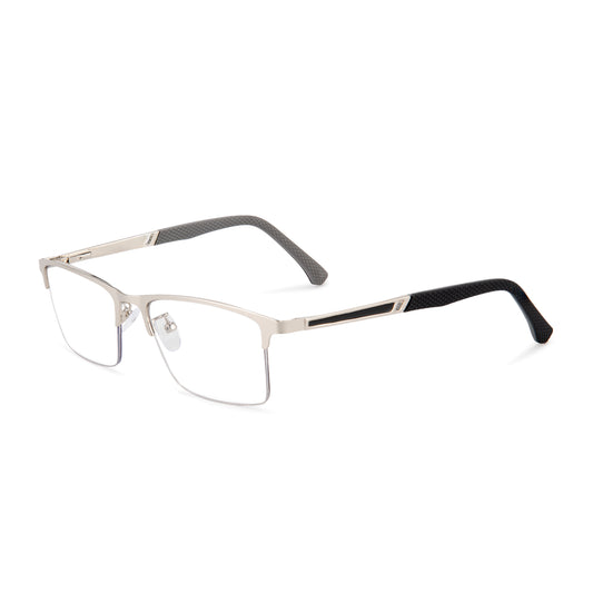 USOPTIGAZE MEN'S RETRO HALF-FRAME ANTI-BLUE LIGHT BUSINESS READING GLASSES