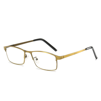 USOPTIGAZE ULTRA-LIGHT VINTAGE GOLD SQUARE BUSINESS READING GLASSES