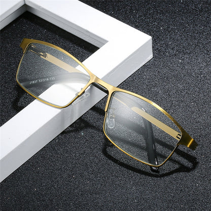 USOPTIGAZE ULTRA-LIGHT VINTAGE GOLD SQUARE BUSINESS READING GLASSES