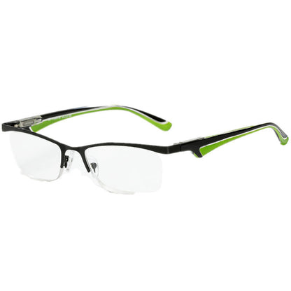 HALF FRAME METAL RETRO ANTI-BLUE LIGHT READING GLASSES