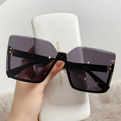 RIMLESS OVERSIZED FASHION SUNGLASSES