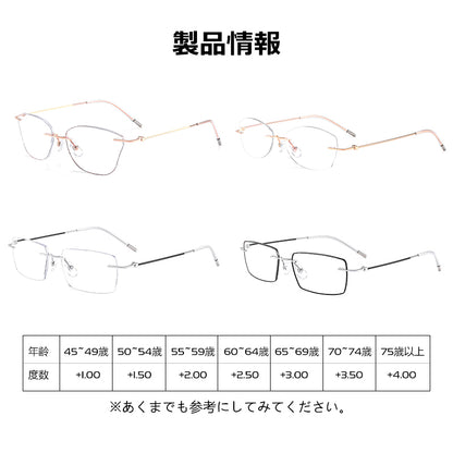 Eterlens リムレス超軽量ブルーライトカット老眼鏡