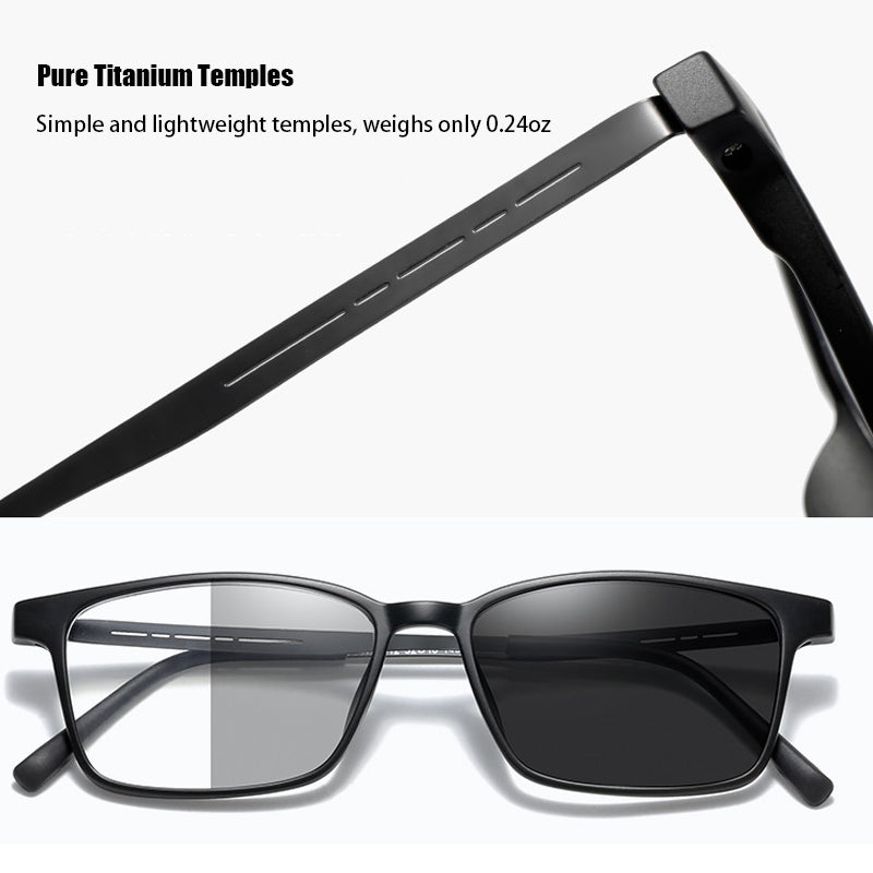 USOPTIGAZE Classic Frame Aluminum-Magnesium Lightweight Multifocal Color-Changing Alloy READING GLASSES