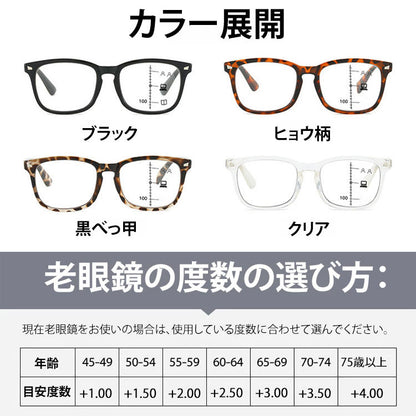 Eterlens 遠近両用累進多焦点ブルーライトカット老眼鏡