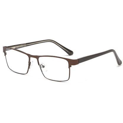 USOPTIGAZE MEN'S CLASSIC METAL FRAME ANTI-BLUE LIGHT BUSINESS READING GLASSES