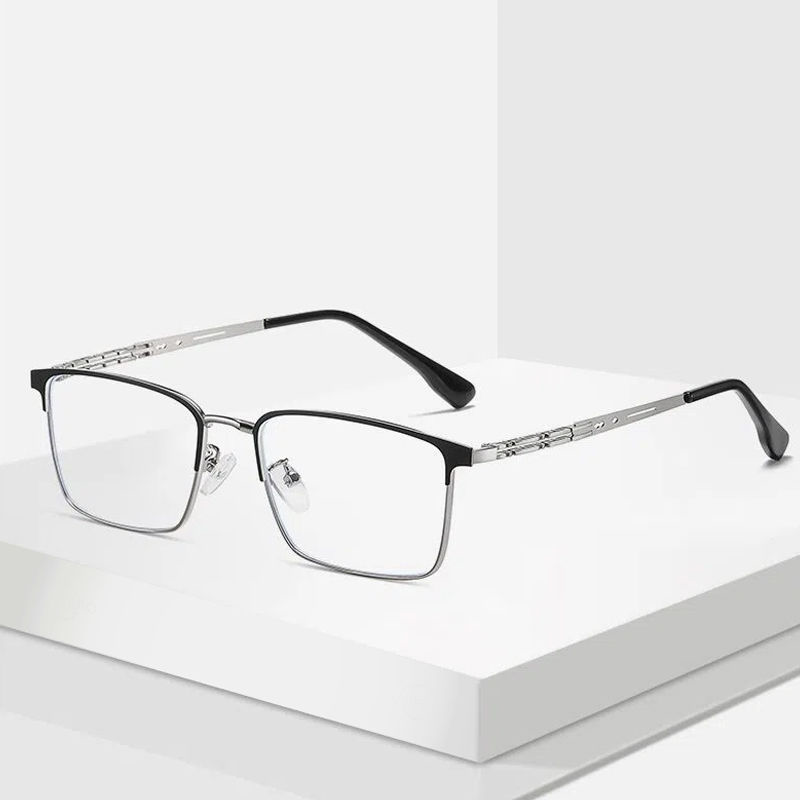 USOPTIGAZE BUSINESS CASUAL METAL BUSINESS HALF-FRAME ANTI-BLUE LIGHT READING GLASSES