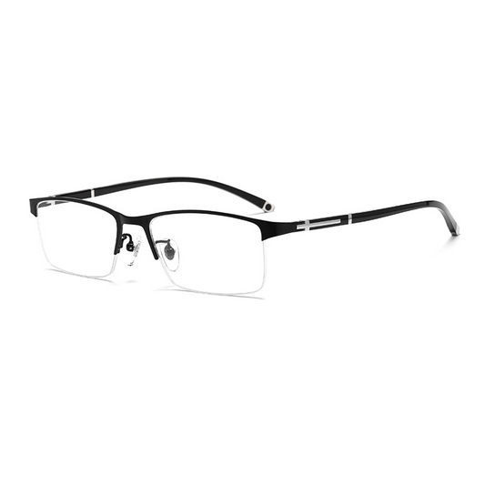 USOPTIGAZE MEN'S FASHIONABLE HALF-FRAME ANTI-BLUE LIGHT BUSINESS READING GLASSES