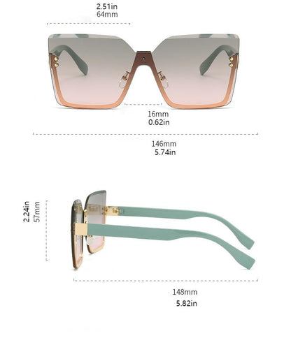 GAFAS DE SOL DE MODA DE GRAN TAMAÑO SIN MONTURA 