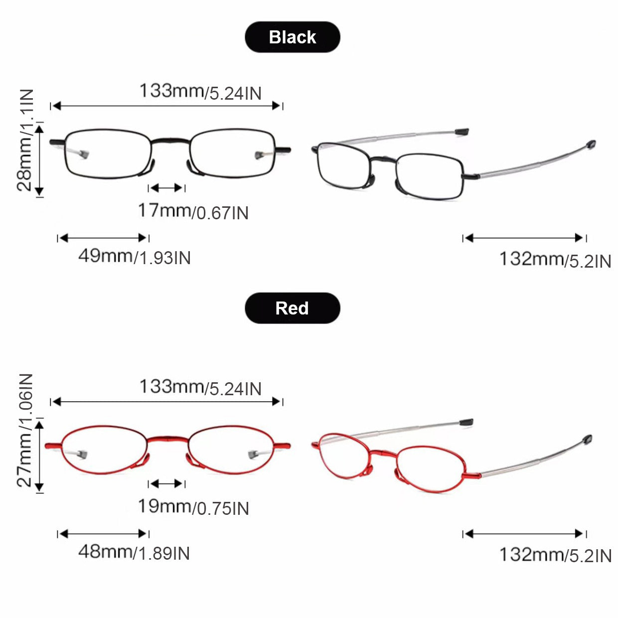 Tragbare, zusammenklappbare Mini-Lesebrille