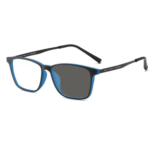 USOPTIGAZE Lesebrille mit klassischem Rahmen aus Aluminium-Magnesium, leicht, multifokal, farbwechselnde Legierung