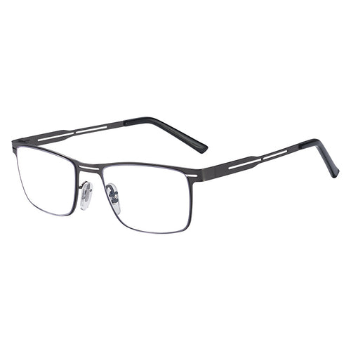 USOPTIGAZE BUSINESS MEN'S METAL SQUARE MULTIFOCAL ANTI-BLUE LIGHT READING GLASSES