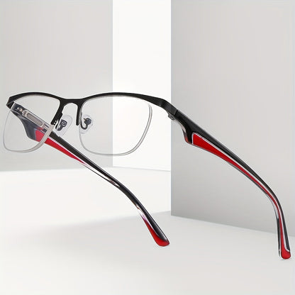 HALF FRAME METAL RETRO ANTI-BLUE LIGHT READING GLASSES