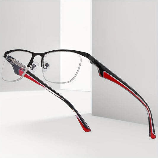 HALF FRAME METAL RETRO ANTI-BLUE LIGHT READING GLASSES