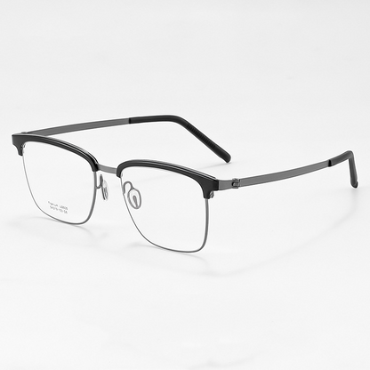 USOPTIGAZE BUSINESS HALF-FRAME PURE TITANIUM LARGE FRAME ANTI-BLUE LIGHT READING GLASSES