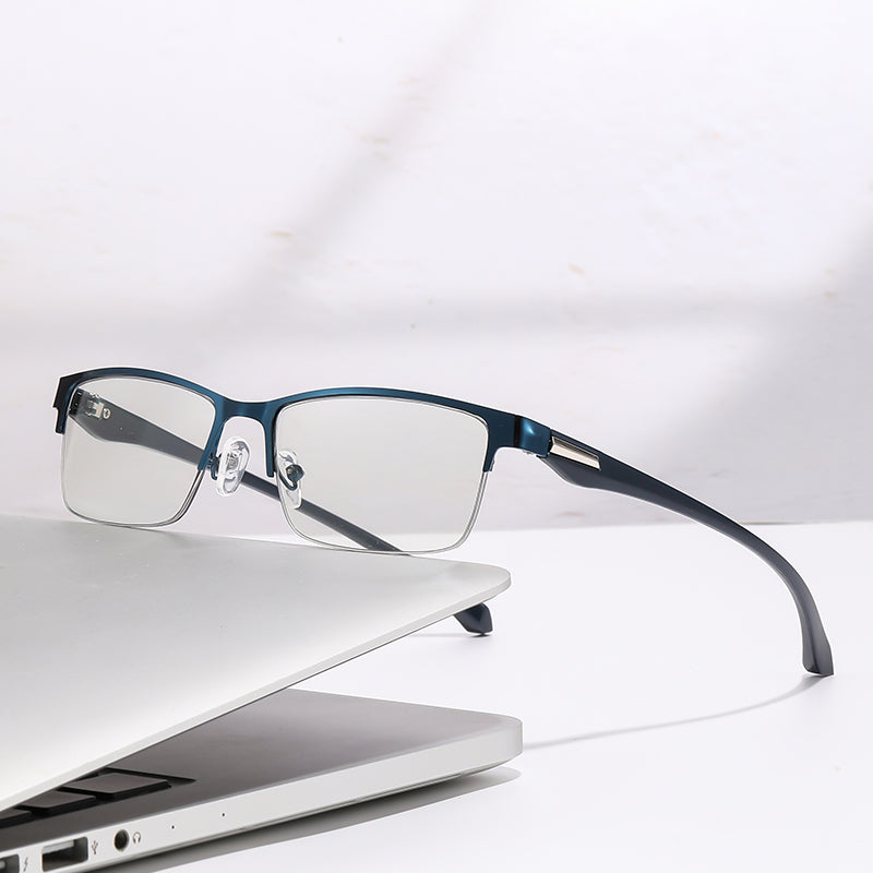 USOPTIGAZE BUSINESS CLASSIC HALF-FRAME SMART COLOR-CHANGING MULTIFOCAL READING GLASSES