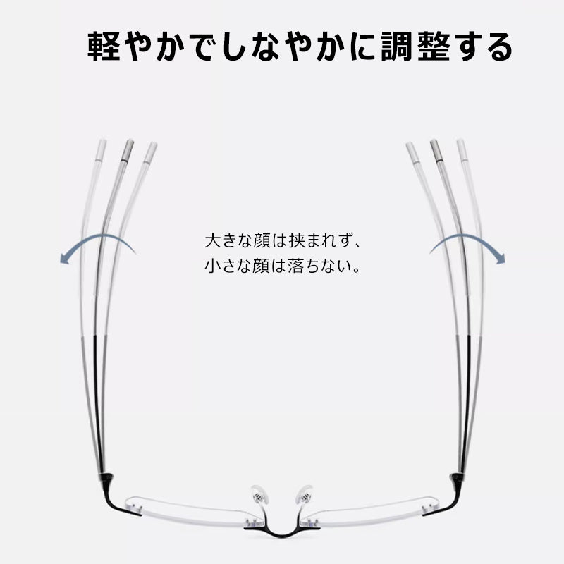 Eterlens ミニマリストフレームレスブルーライトカット老眼鏡 | 軽量で目にやさしい・快適な読書をサポート | オフィスやレジャーに欠かせない