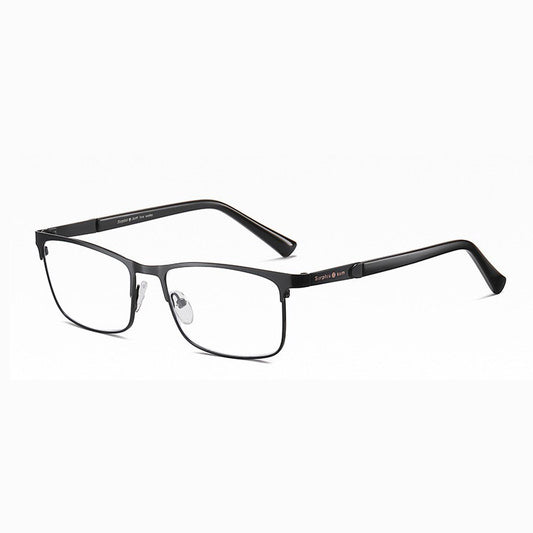 USOPTIGAZE MEN'S HALF-FRAME SQUARE ANTI-BLUE LIGHT BUSINESS READING GLASSES