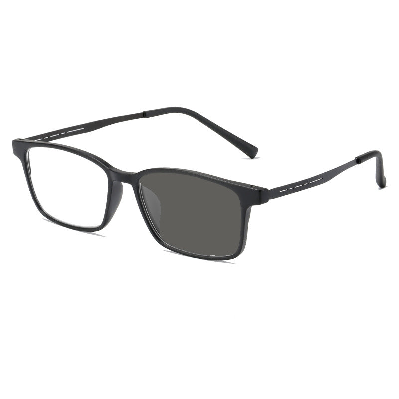 USOPTIGAZE Classic Frame Aluminum-Magnesium Lightweight Multifocal Color-Changing Alloy READING GLASSES