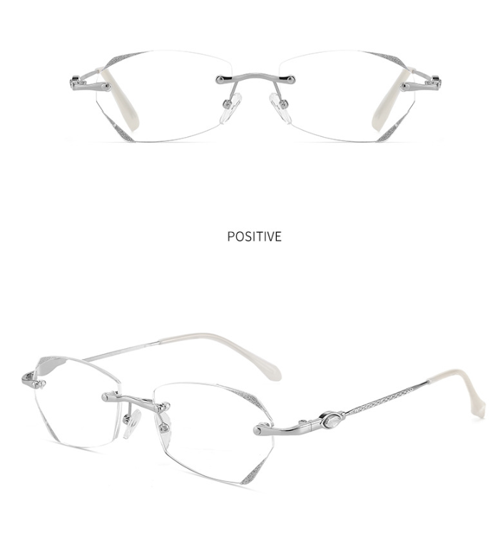 GAFAS PARA PRESBICIA, SIN MONTURA, CON CORTE DE DIAMANTE Y PLACA ELECTROPLASTICA, ANTI-LUZ AZUL