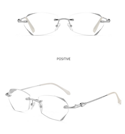 GAFAS PARA PRESBICIA, SIN MONTURA, CON CORTE DE DIAMANTE Y PLACA ELECTROPLASTICA, ANTI-LUZ AZUL