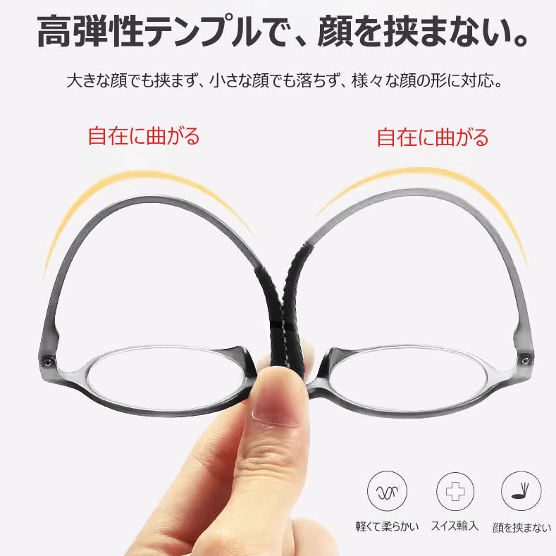 Eterlens  レトロ風ラウンドフレームブルーライト老眼鏡-m