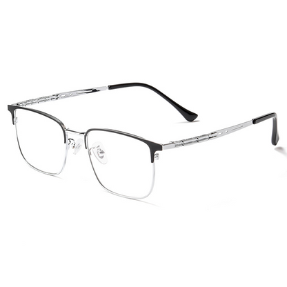 USOPTIGAZE BUSINESS CASUAL METAL BUSINESS HALF-FRAME ANTI-BLUE LIGHT READING GLASSES