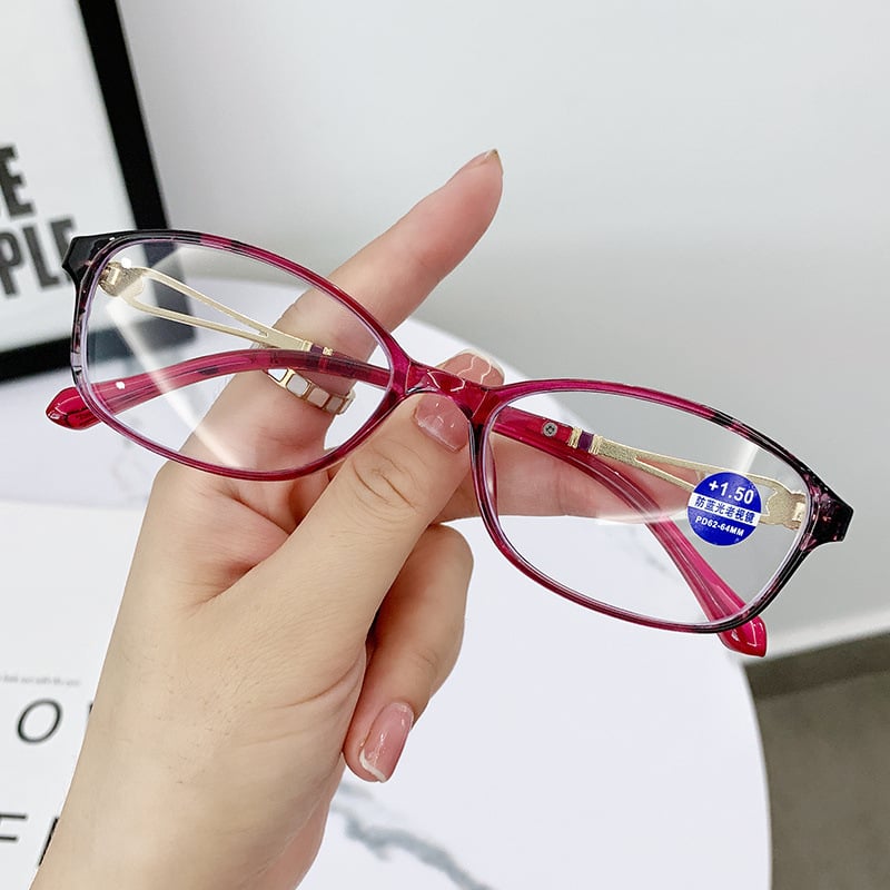 WOMEN'S FASHION LIGHTWEIGHT METAL ANTI-BLUE LIGHT READING GLASSES