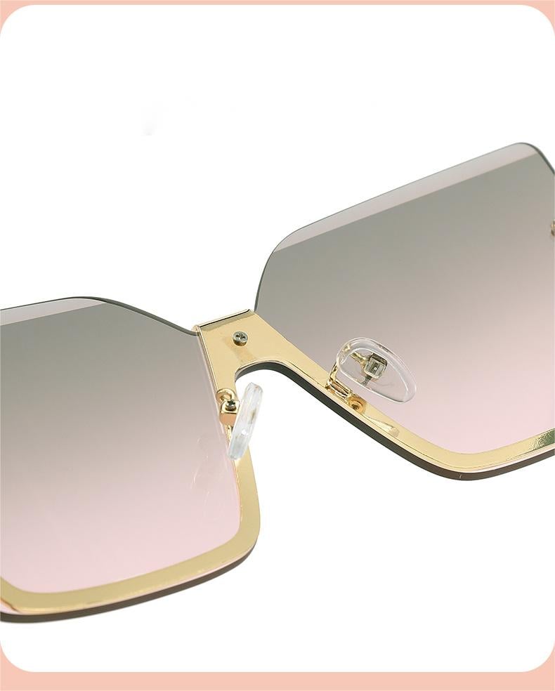 RIMLESS OVERSIZED FASHION SUNGLASSES